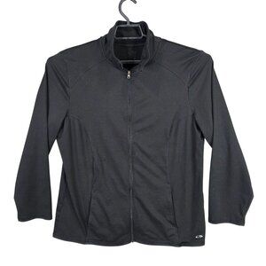 Womens Champion C9 Black Full Zip Track Jacket Polyester Blend Stretch XXL